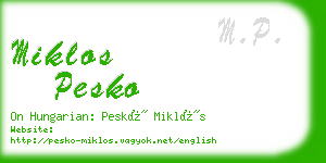 miklos pesko business card